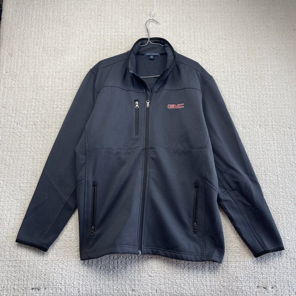 GMC Full Zip Soft Shell Fleece Jacket Gray Size L Car Dealer Merch Gorpcore